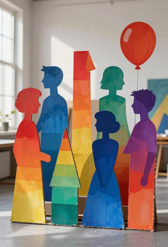cardboard rainbow cutouts fun