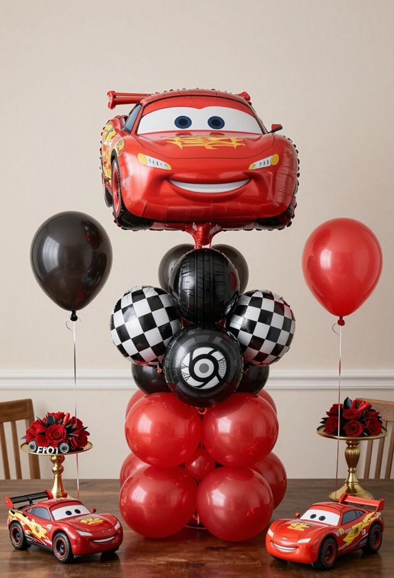 cars themed character balloon bouquets