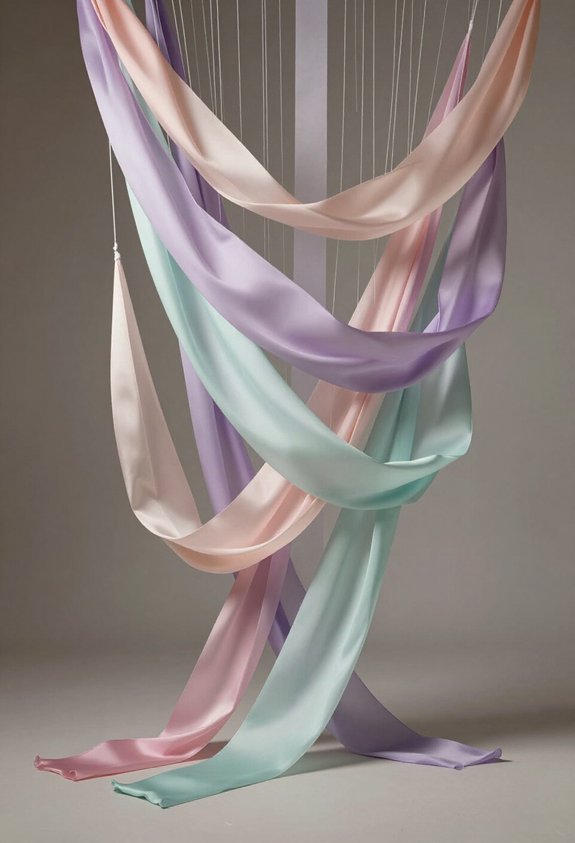 cascading ribbon ceiling installation