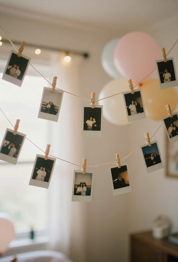 casual polaroid photo display