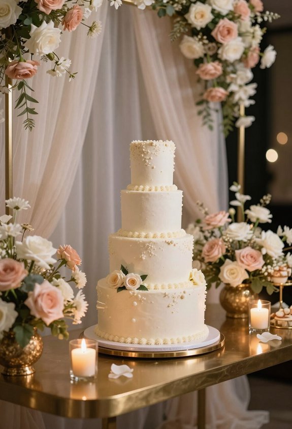 charming cake cutting backdrop decorations