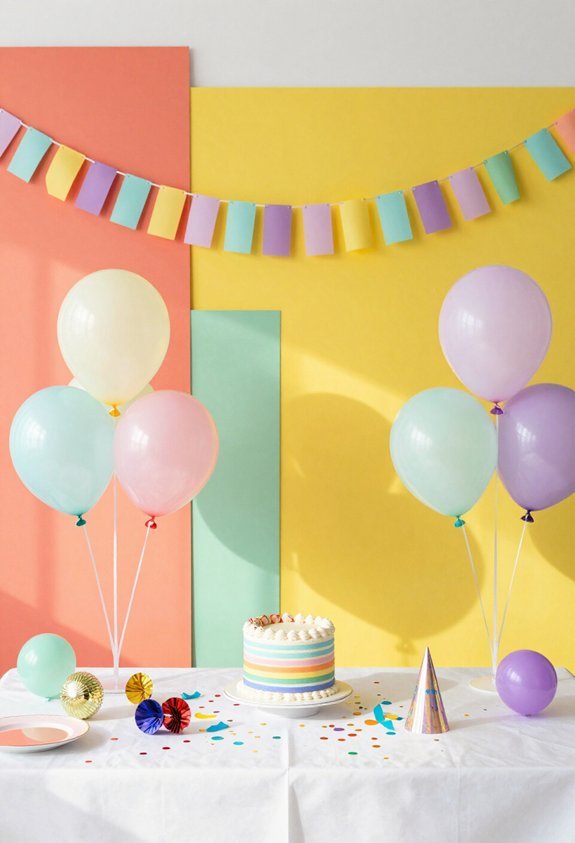 cheerful rainbow color blocking