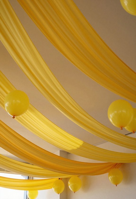 cheerful yellow streamer decor