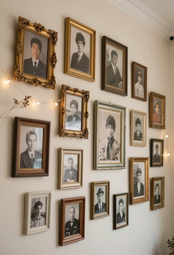 chronological photo wall display
