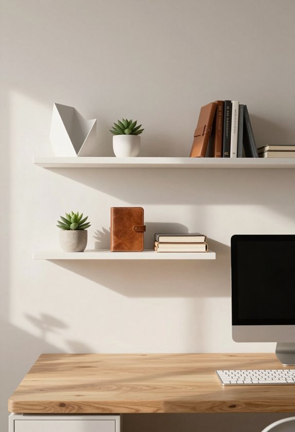 clutter free floating shelf solution