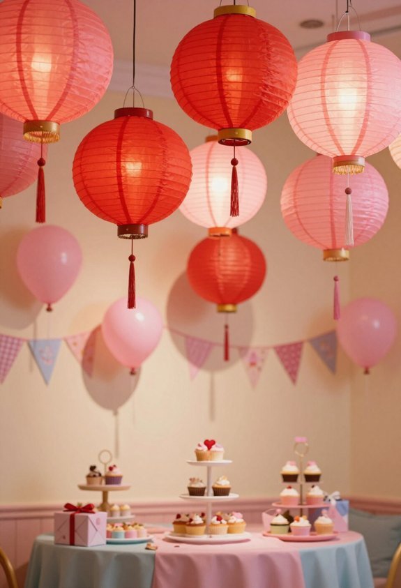 cohesive colorful paper lanterns