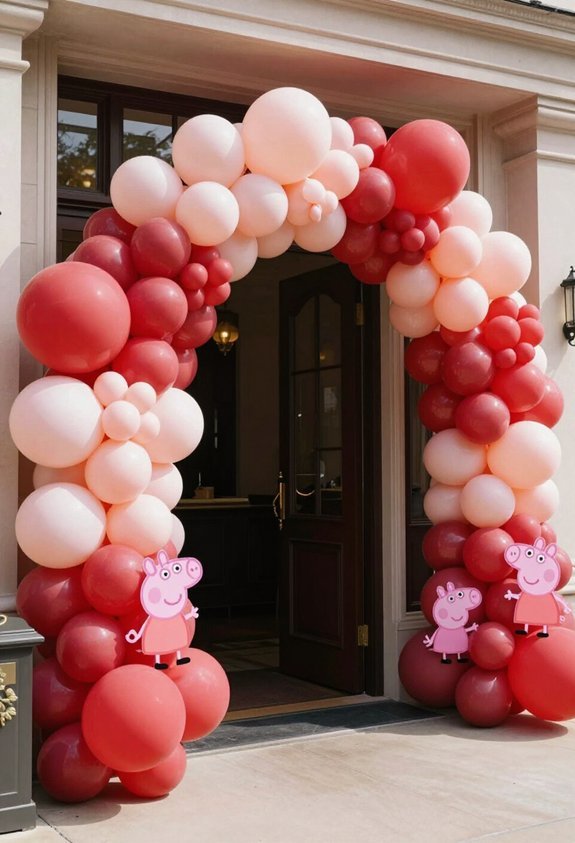 colorful balloon arch entrance