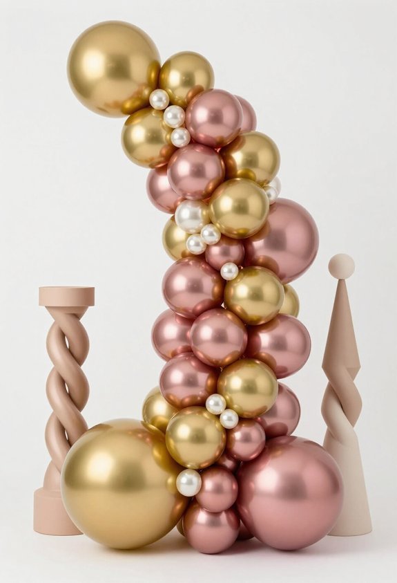 colorful balloon arch sculptures