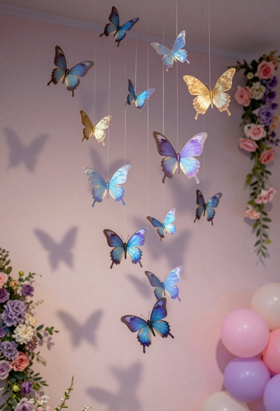 colorful butterflies hanging mobile