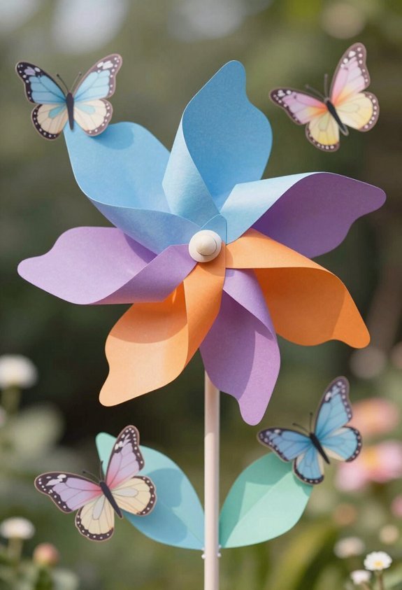 colorful butterfly pinwheel decorations