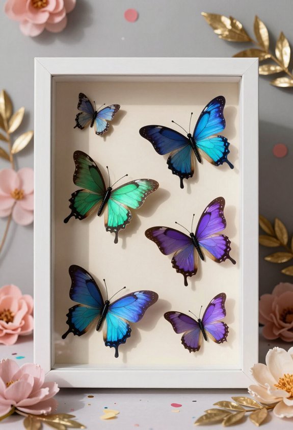 colorful butterfly shadow boxes
