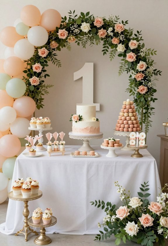colorful cake table display
