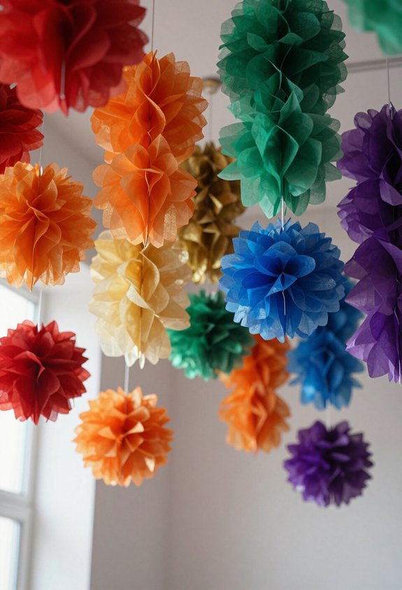 colorful ceiling decorations made
