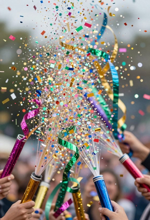 colorful celebration confetti explosions