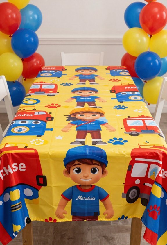 colorful character themed tablecloths