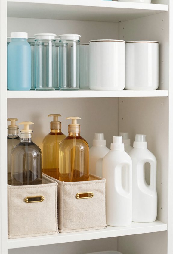 colorful cleaning supply display