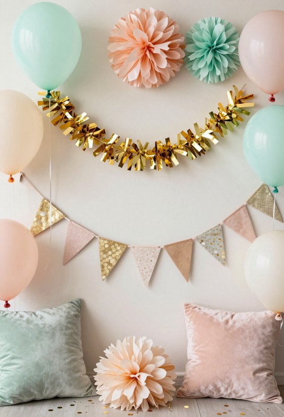 colorful cohesive birthday decorations