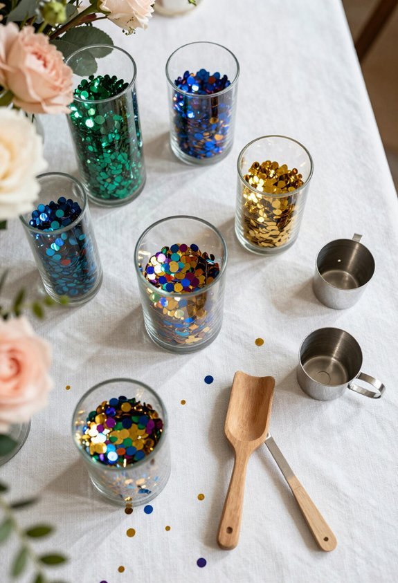 colorful confetti party centerpiece