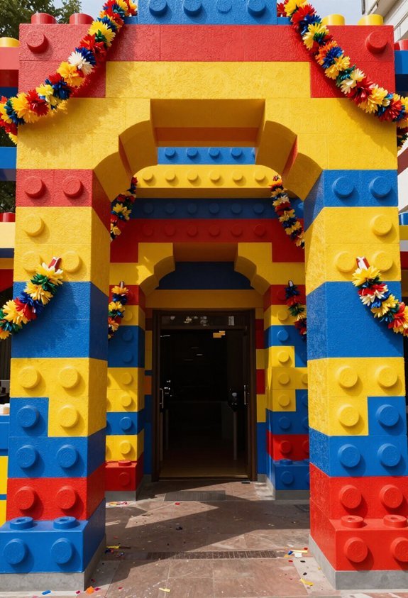 colorful foam brick arch