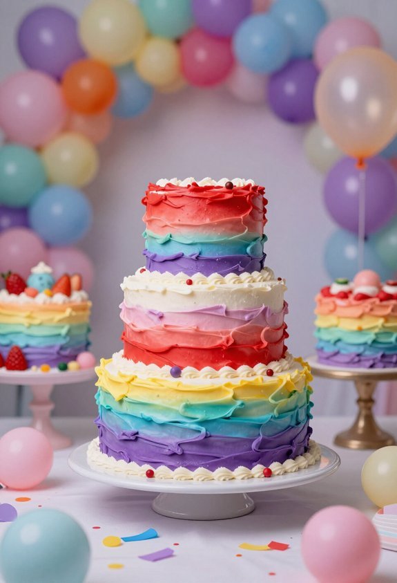 colorful gradient cake display