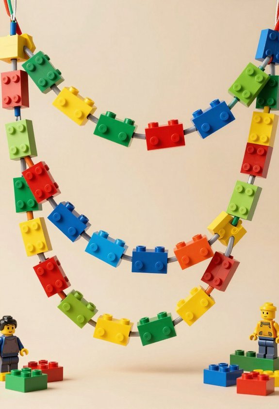 colorful lego paper chains