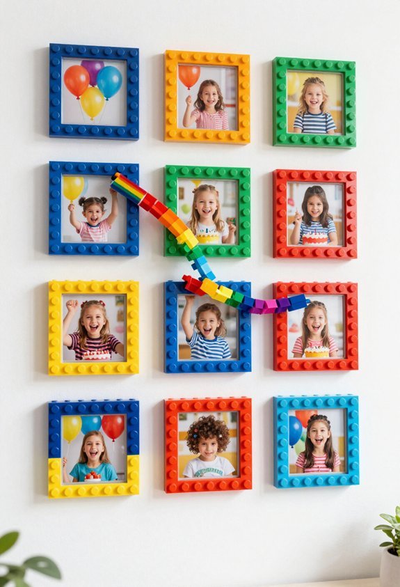 colorful lego photo frames