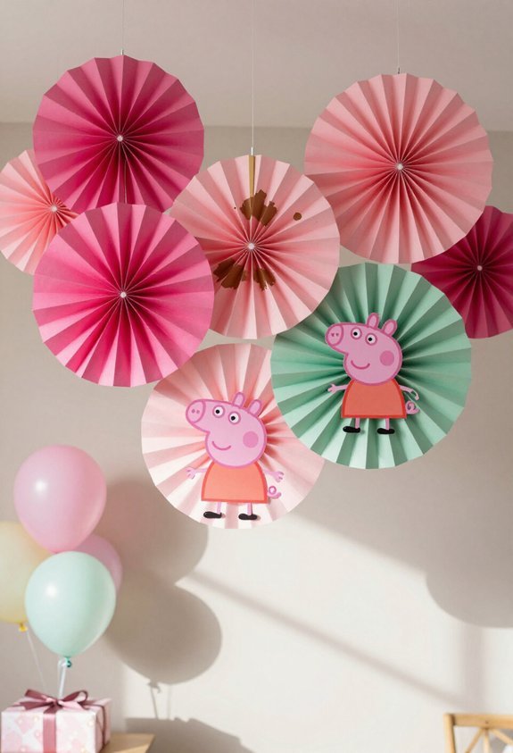 colorful paper fan decorations