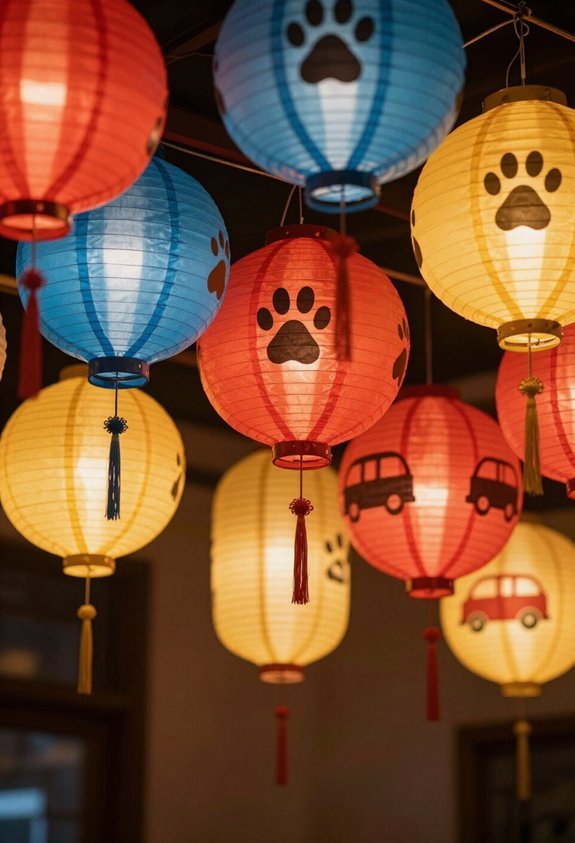 colorful paper lantern decor