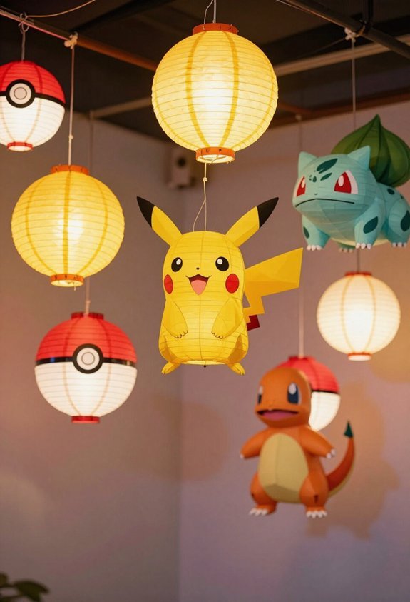 colorful pok mon lantern decorations