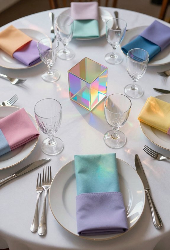 colorful rainbow table settings