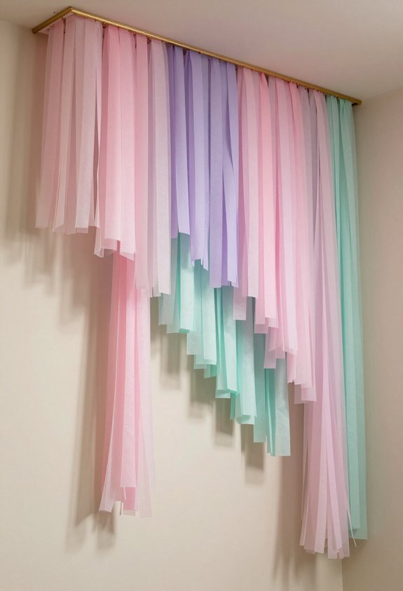 colorful tissue paper bunting