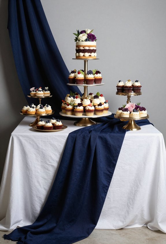 contrasting tablecloth runner elegance