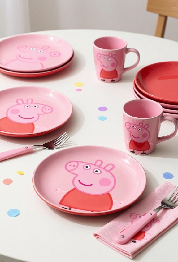 coordinated peppa pig tableware