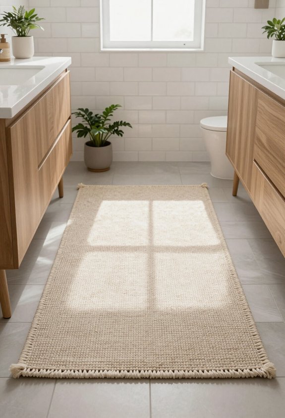 cozy bathroom rug addition