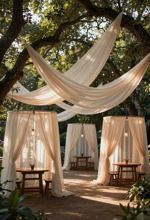cozy outdoor fabric drapes