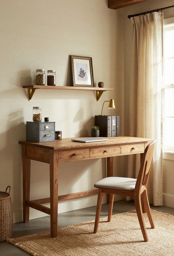 cozy rustic productive workspace