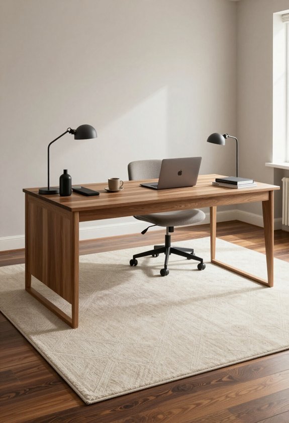 cozy workspace with area rugs