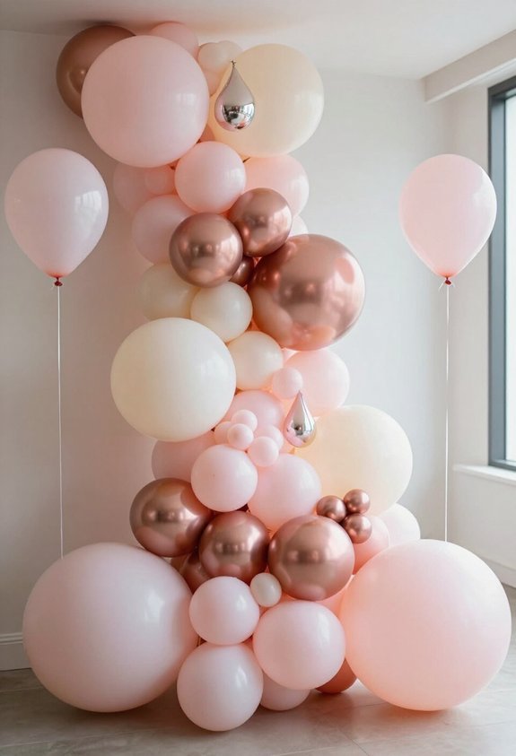 creative balloon garland installation