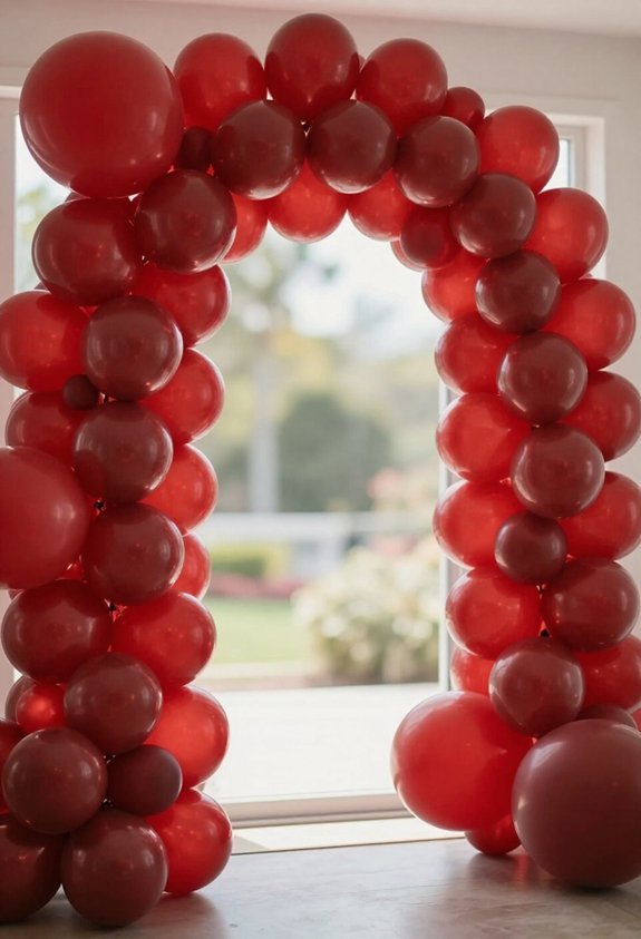 crimson balloon celebration displays