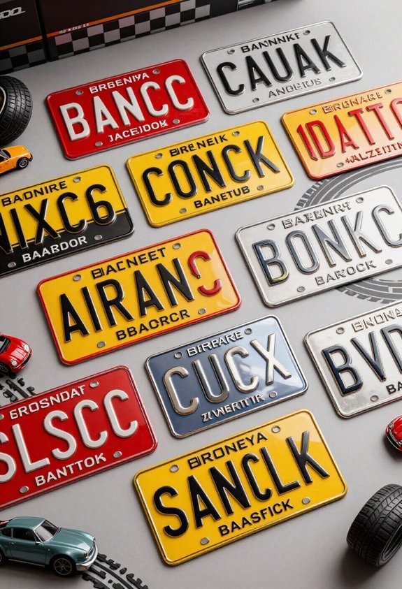 custom license plate name cards