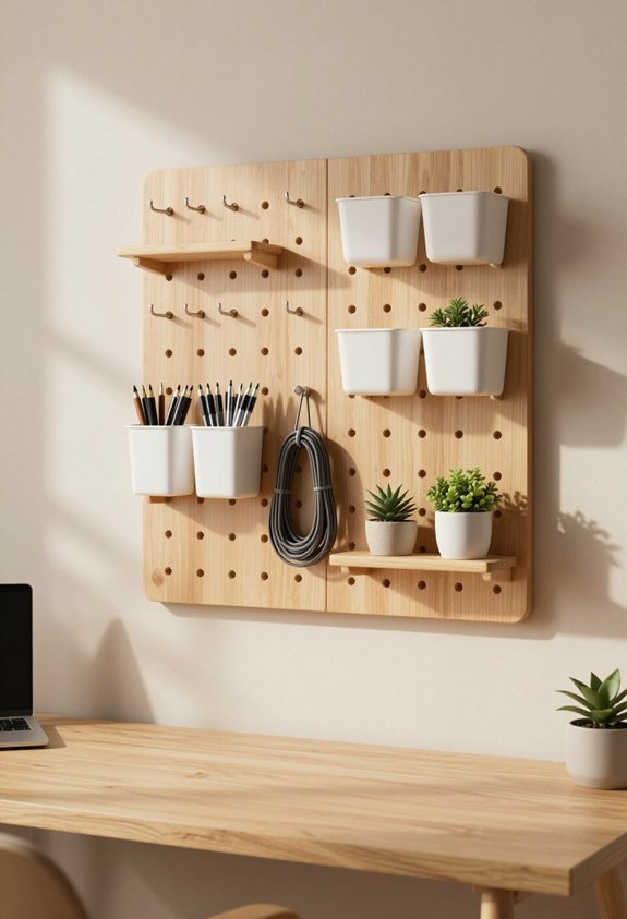 customizable pegboard supply display