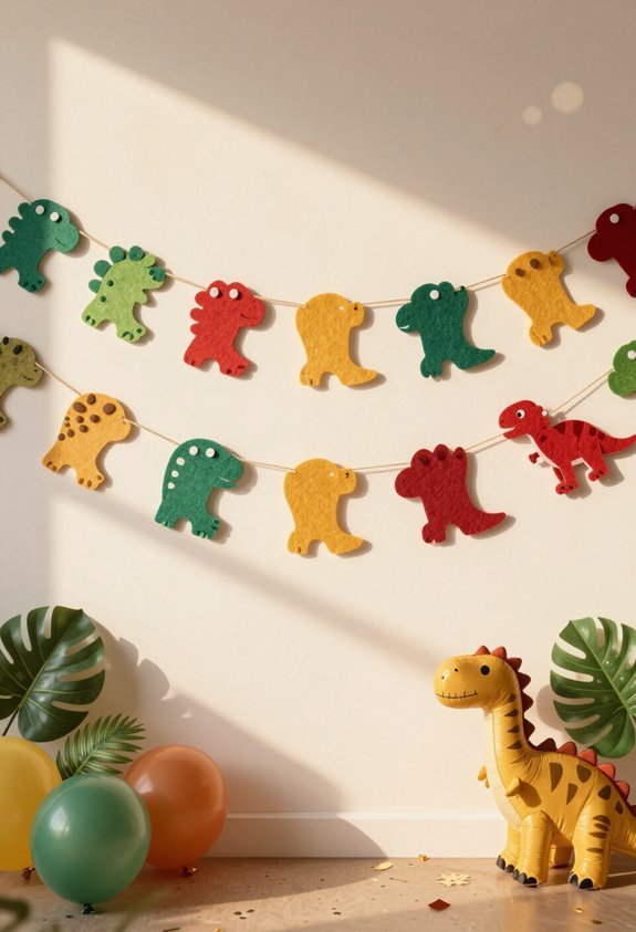 dino footprint garland decoration