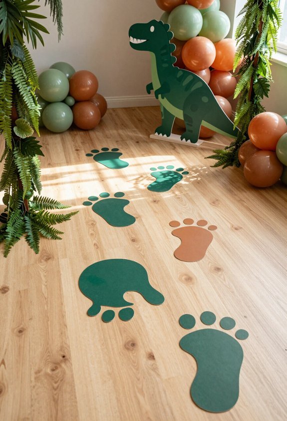 dinosaur footprint party decoration