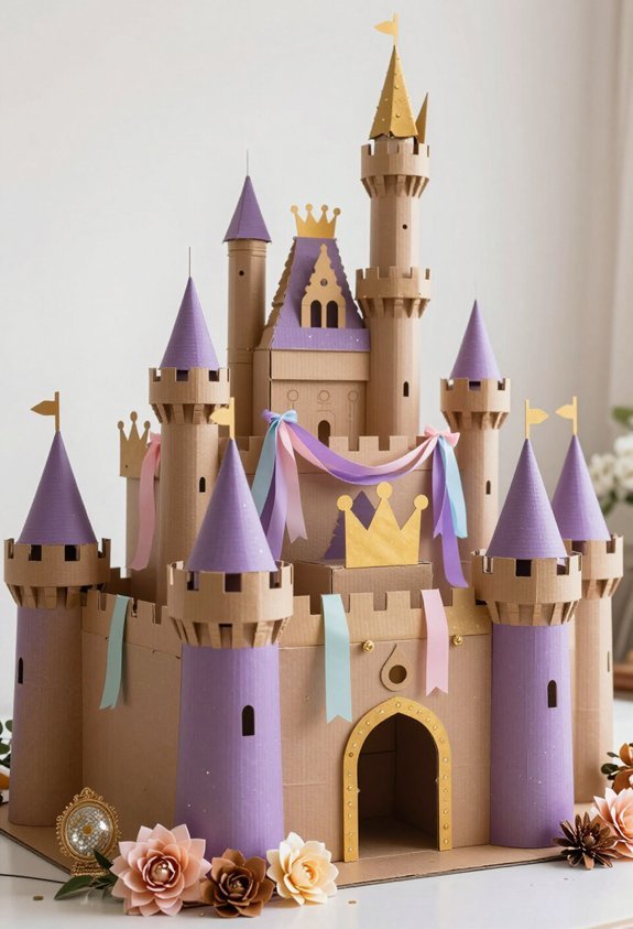 diy cardboard castle backdrop