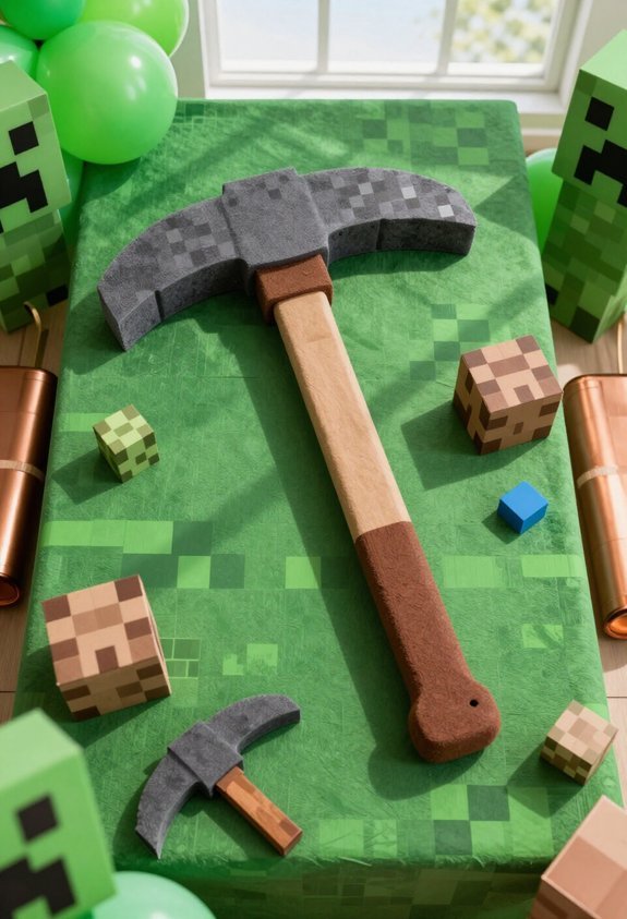 diy minecraft pickaxe photo props