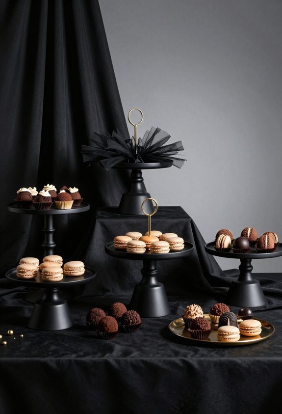 dramatic dessert table display