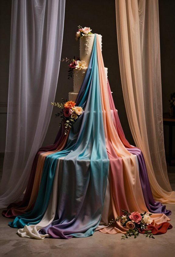 dramatic fabric table draping