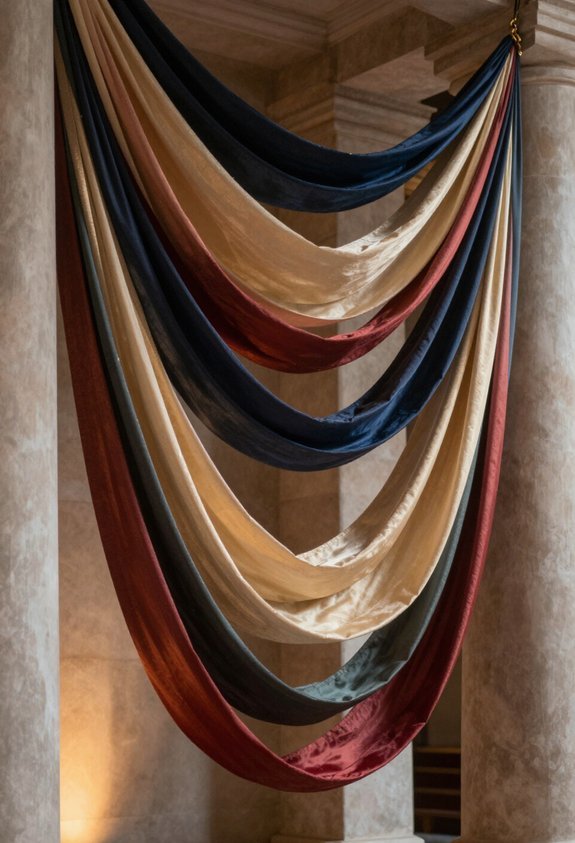 dramatic ribbon swag decor
