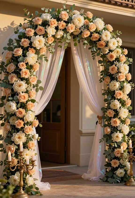 dreamy floral entryway arch