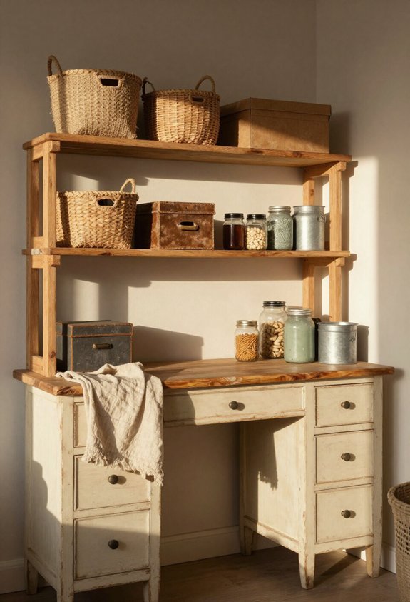 efficient farmhouse office storage